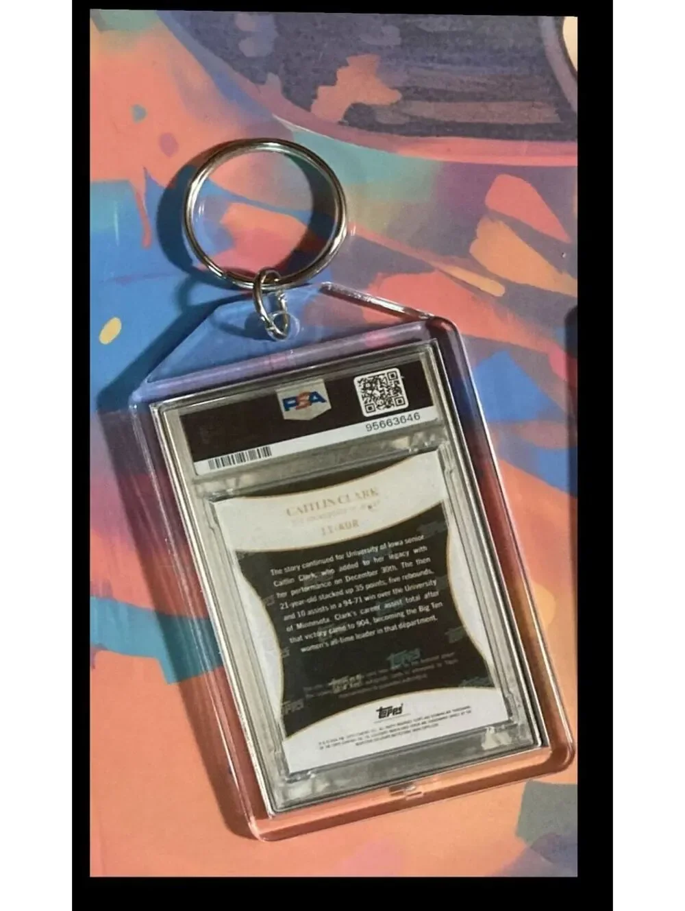2974 Caitlin Clark 2024 Bowman U Collegiate Campaign Auto Keychain